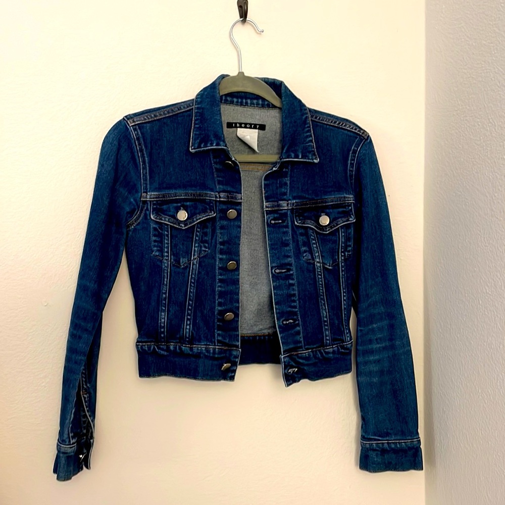 Theory Denim Jean Cropped Jacket